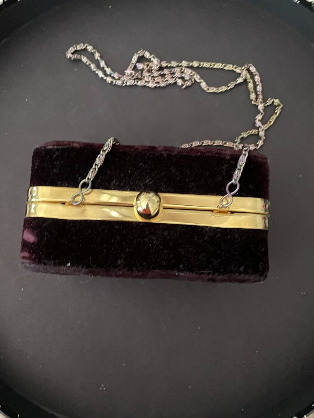 vintage Bechamel crushed velvet evening clutch